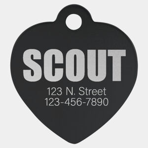 Personalized Aluminum Heart Pet Tag - Large Thumbnail