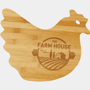 Personalized 13 1/2" x 10 7/8" Bamboo Hen Shaped Cutting Board Thumbnail