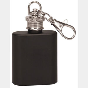 Personalized 1 oz. Matte Black Flask Keychain Thumbnail