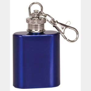Personalized 1 oz. Gloss Blue Flask Keychain Thumbnail