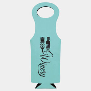 Personalized Teal Laserable Leatherette Wine Bag Thumbnail