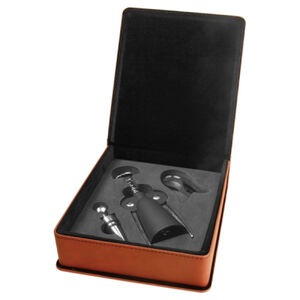 Personalized Rawhide Laserable Leatherette 3-Piece Wine Tool Gift Set Thumbnail