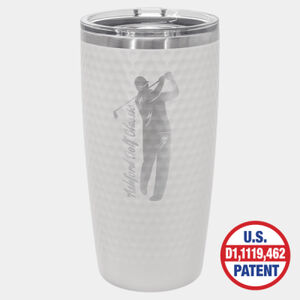 Personalized Polar Camel 20 oz. White Golf Tumbler - Full Dimples and Slider Lid Thumbnail