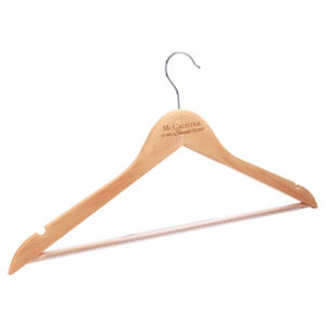Personalized 17 1/2" x 9" Solid Maple Clothes Hanger Thumbnail