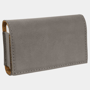 Personalized Gray Laserable Leatherette Pill Box with Separate Adjustable Containers Thumbnail