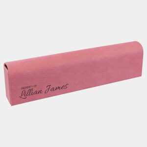 Personalized Pink Laserable Leatherette Pill Box with Days of the Week Organizer Thumbnail