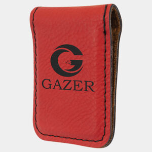 Personalized 1 3/4" x 2 1/2" Red Laserable Leatherette Money Clip Thumbnail