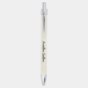 Personalized White Laserable Leatherette Pen Thumbnail