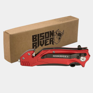 Personalized Bison River 4 1/2" Red Rescue Knife Thumbnail
