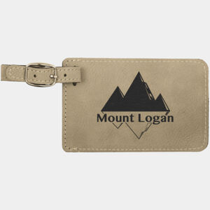 Personalized 4 1/4" x 2 3/4" Light Brown Laserable Leatherette Luggage Tag Thumbnail