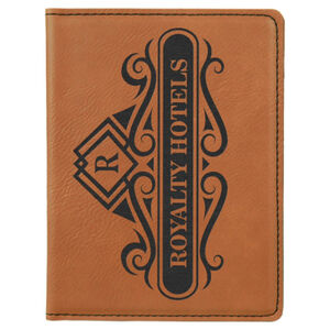 Personalized 4 1/4" x 5 1/2" Rawhide Laserable Leatherette Passport Holder Thumbnail