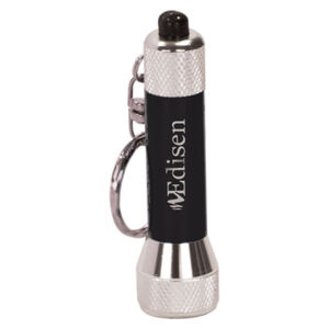Personalized 2 3/4" Black 5-LED Laserable Flashlight with Keychain Thumbnail
