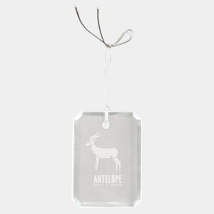 Personalized 3" Crystal Rectangle Clipped Corner Ornament Thumbnail