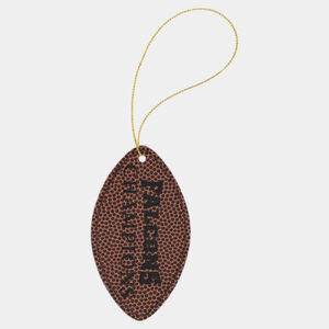 Personalized Football Laserable Leatherette Ornament with Gold String Thumbnail