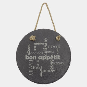 Personalized 7" Round Slate Decor with Hanger String Thumbnail