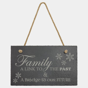 Personalized 11 3/4" x 7" Rectangle Slate Decor with Hanger String Thumbnail