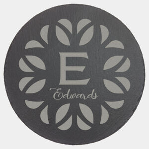 Personalized 11 3/4" Round Slate Decor with Foam Pads Thumbnail