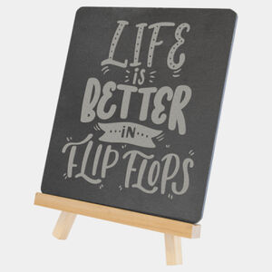 Personalized 6 3/4" x 7 3/4" Wood/Slate Easel Thumbnail