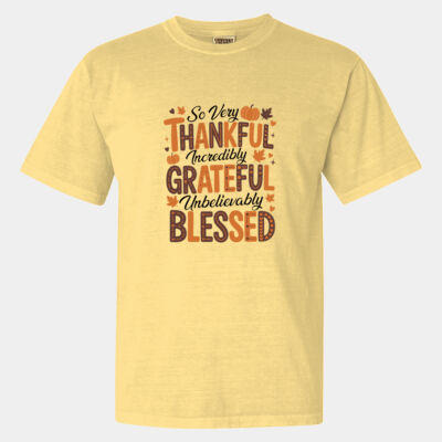 Thankful, Grateful, Blessed - Garment-Dyed Heavyweight T-Shirt Thumbnail