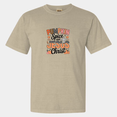 Pumpkin Spice and Jesus Christ - Garment-Dyed Heavyweight T-Shirt Thumbnail