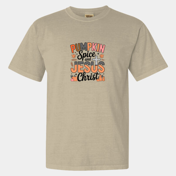 Pumpkin Spice and Jesus Christ - Garment-Dyed Heavyweight T-Shirt Thumbnail