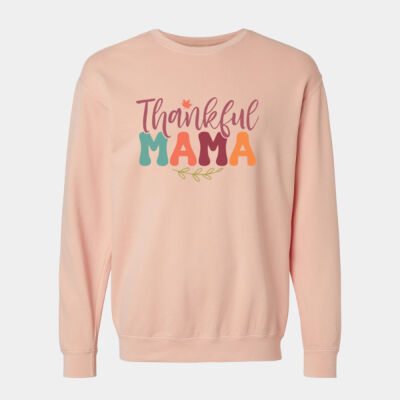 Thankful Mama - Unisex Garment-Dyed Lightweight Fleece Crewneck Sweatshirt Thumbnail
