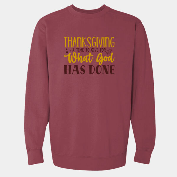 What God Has Done - Unisex Garment-Dyed Crewneck Sweatshirt Thumbnail
